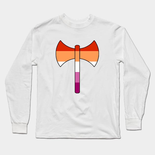 Lesbian Feminist Labrys | Lesbian Flag Colors | Feminism | LGBTQ+ Long Sleeve T-Shirt by Everyday Inspiration